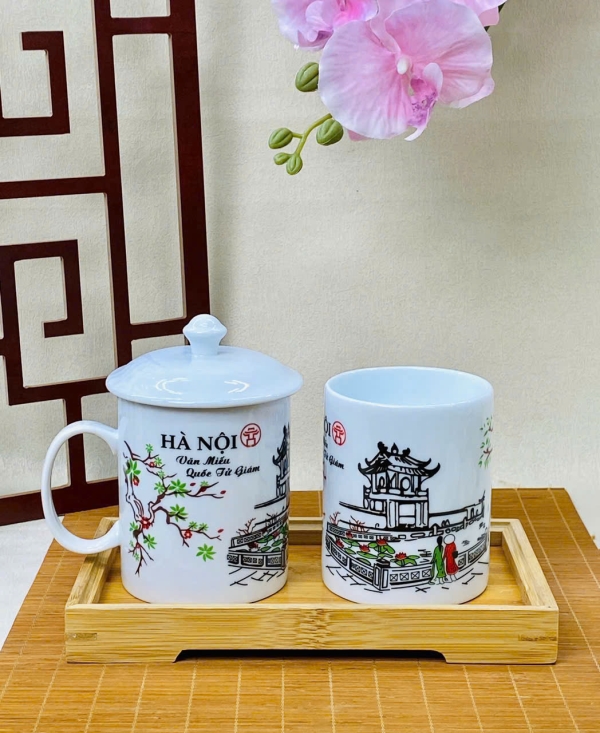 Quà tặng doanh nghiệp cốc sứ + hộp đựng in logo