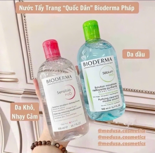 Nước Tẩy Trang Bioderma Sensibio H2O Chính Hãng Cho Da Dầu Mụn Và Da Nhạy Cảm 500ml