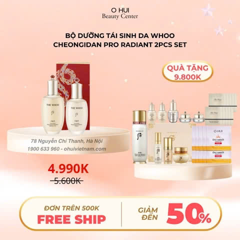 Bộ Dưỡng Da Whoo Cheongidan Pro Radiant 2pcs Set