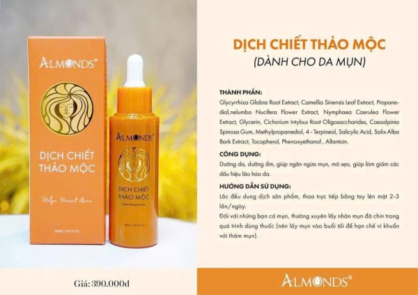 Dịch chiết thảo mộc dành cho da mụn