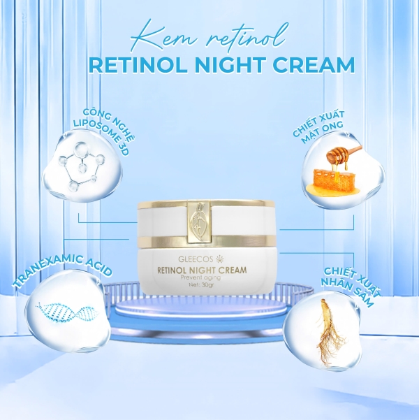 GLEECOS - RETINOL NIGHT CREAM (bộ 3 nám)